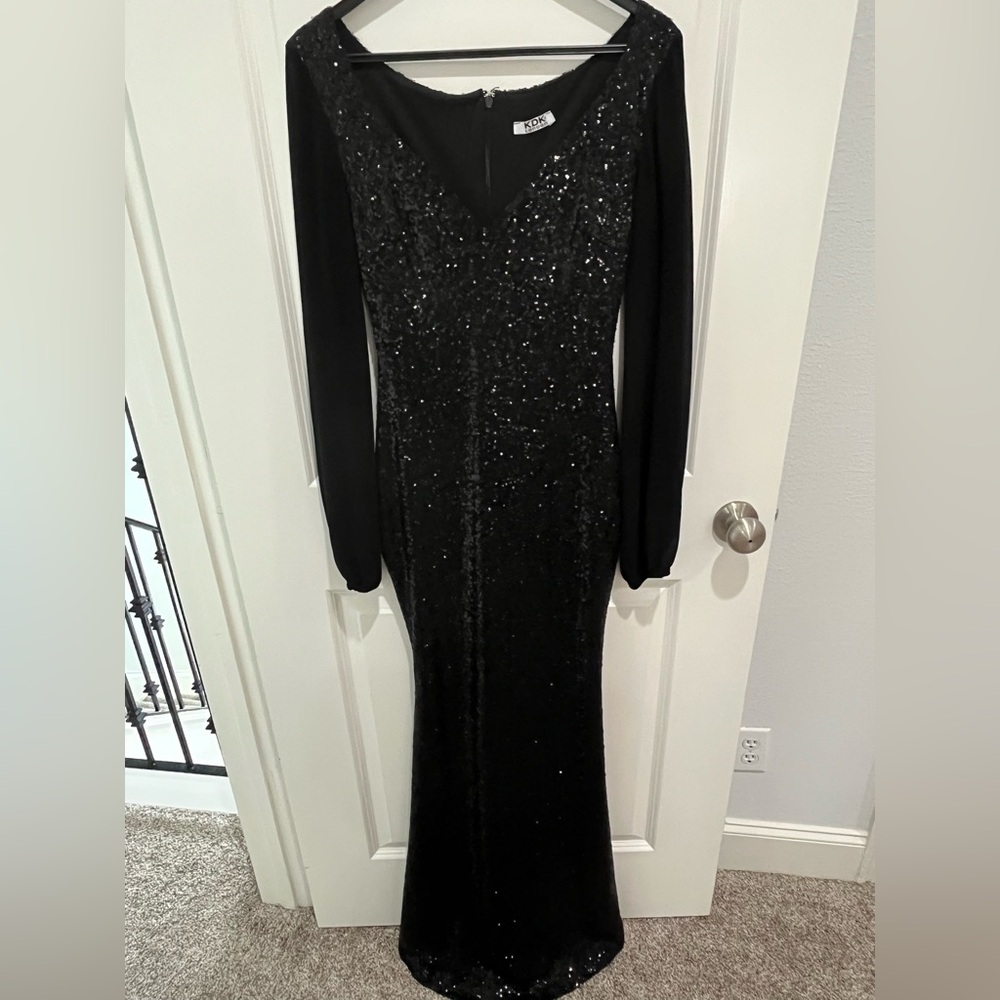Elegant Black Sequin Evening Dress size S